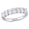 Gem And Harmony 1.29 Carat (ctw Color F-G SI1-SI2) Oval-Cut Diamond Semi-Eternity Wedding Band Ring in 14k White Gold